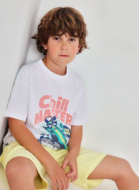 T-shirt en coton pour enfant imprimé Blanc 1 - vertbaudet enfant 