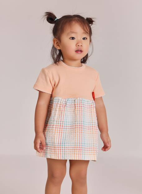 Robe en tricot combinée Orange 1 - vertbaudet enfant 