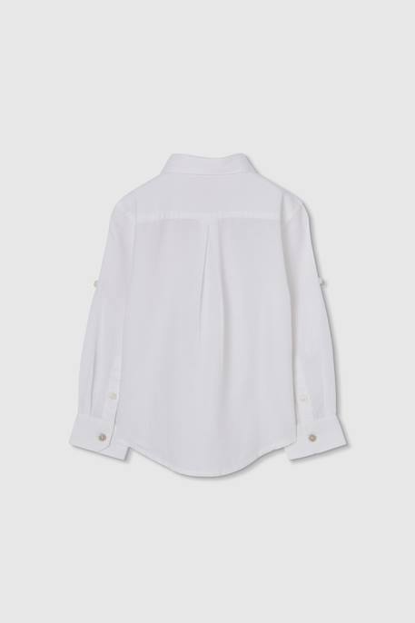 Chemise en lin  pour garçon Blanc 2 - vertbaudet enfant 