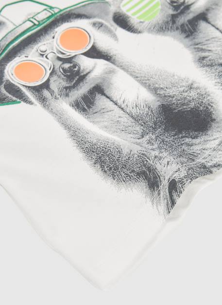 T-shirt garçon coton imprimé Blanc 4 - vertbaudet enfant 