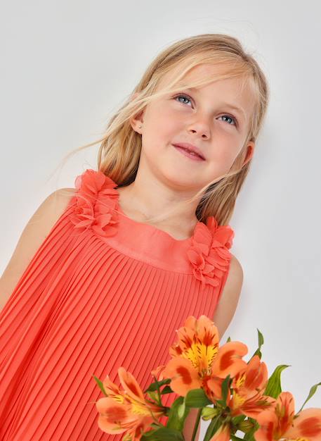 Tee-shirt fille en mousseline Rouge 1 - vertbaudet enfant 