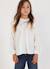 Blouse fille avec dentelle et col froncé Blanc 1 - vertbaudet enfant 