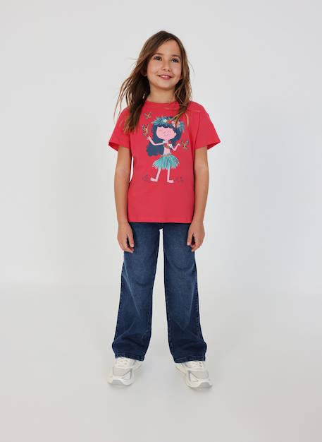 Pantalon fille denim élastique Bleu 1 - vertbaudet enfant 