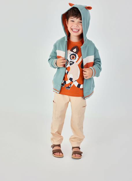 Garçon-Pull, gilet, sweat-Sweat-Sweat zippé à capuche enfant