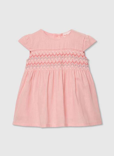 Robe bébé en lin Orange 1 - vertbaudet enfant 