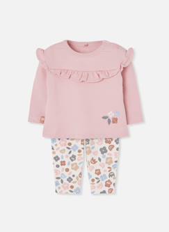 -Ensemble maille bébé fille imprimé fleurs
