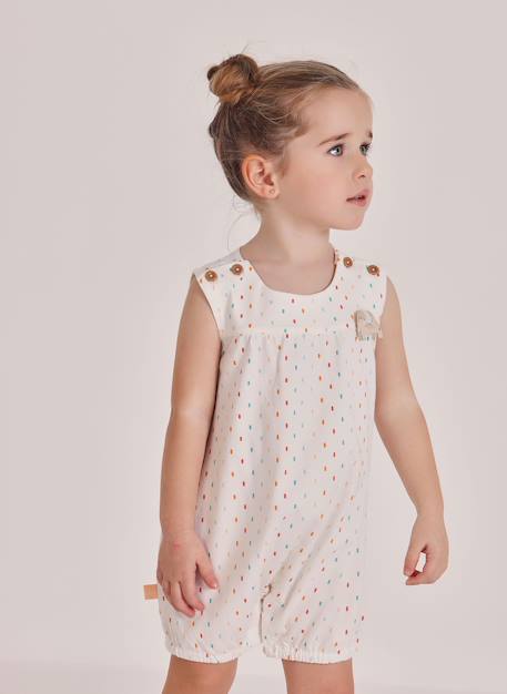 Barboteuse bébé en coton Blanc 1 - vertbaudet enfant 