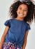 T-shirt fille avec volants Bleu 1 - vertbaudet enfant 