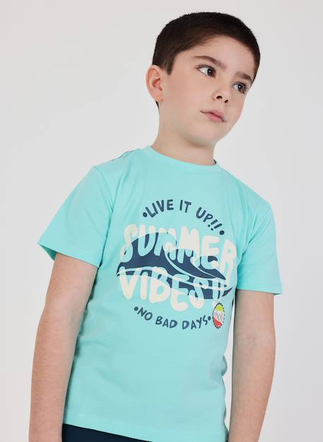 Ensemble t-shirt et short coton Vert 2 - vertbaudet enfant 