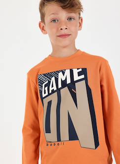 Garçon-T-shirt, polo, sous-pull-T-shirt-T-shirt en maille garçon imprimé game on