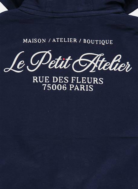 Veste fille en molleton à capuche Bleu 4 - vertbaudet enfant 