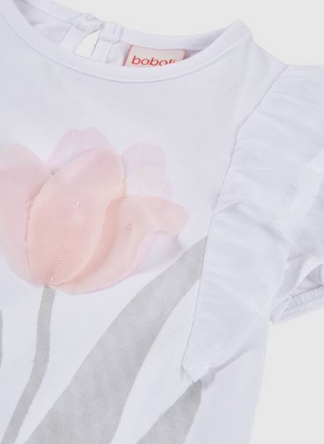 T-shirt en coton fille Blanc 3 - vertbaudet enfant 