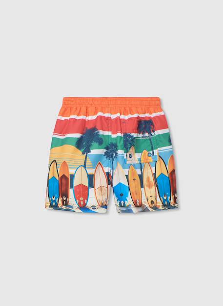 Maillot de bain garçon en tissu recyclé planche de surf Orange 2 - vertbaudet enfant 