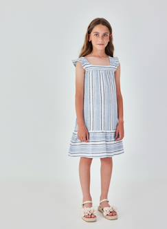 -Robe en lin rayé