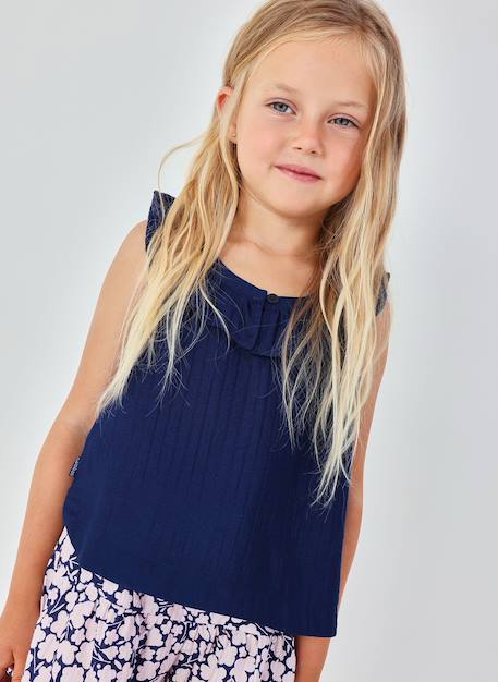 Fille-Chemise, blouse, tunique-Blouse coton