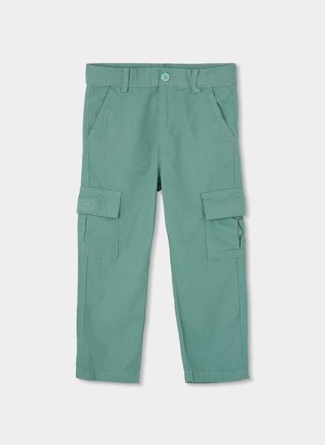 Pantalon enfant lin Vert 3 - vertbaudet enfant 