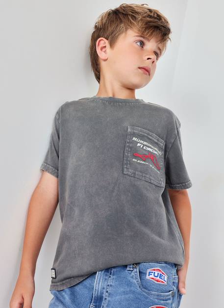 T-shirt garçon coton Gris 1 - vertbaudet enfant 