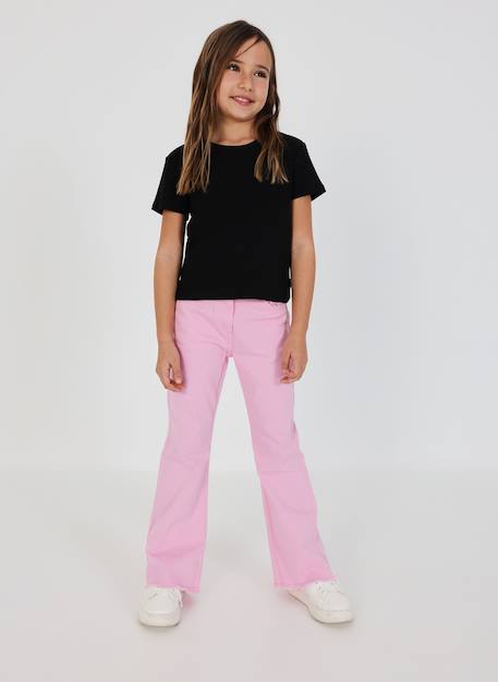 Pantalon fille en coton Rose 1 - vertbaudet enfant 