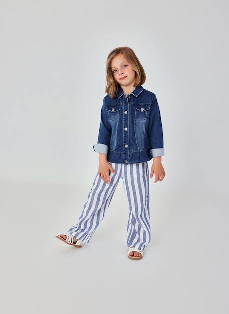 Pantalon fille lin rayé  - vertbaudet enfant
