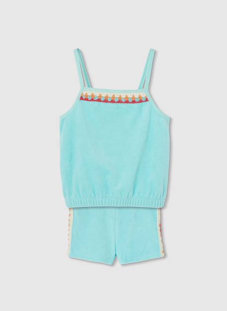 Ensemble fille top et short Bleu 2 - vertbaudet enfant 