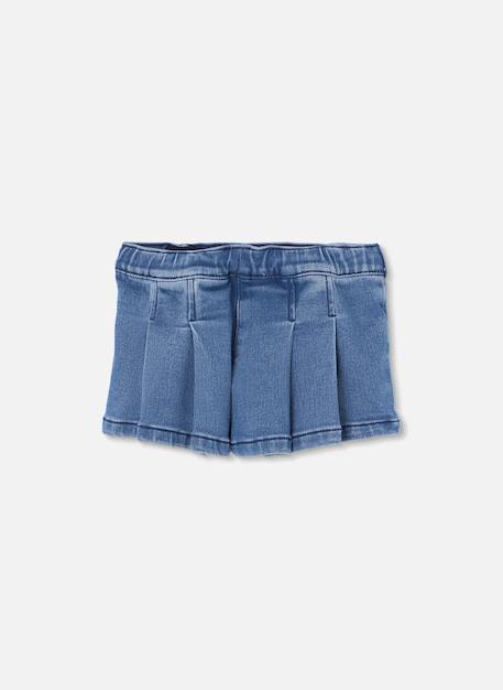 Jupe en denim avec boutons Bleu 4 - vertbaudet enfant 