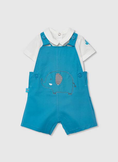 Ensemble bébé salopette et t-shirt coton Bleu 2 - vertbaudet enfant 