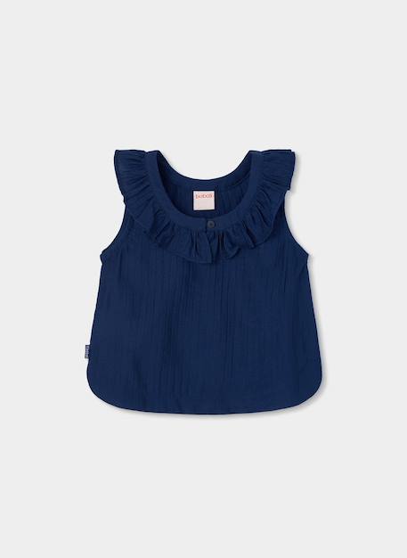 Blouse coton Bleu 2 - vertbaudet enfant 