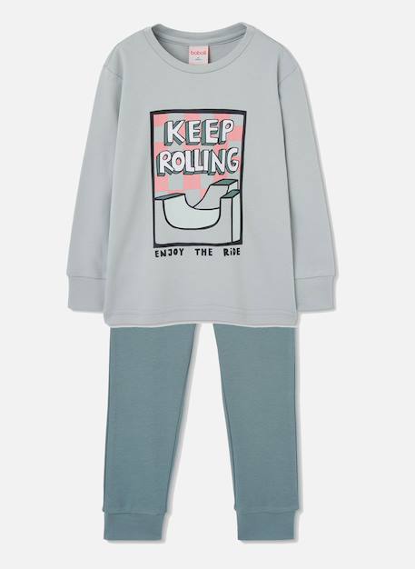 Pyjama garçon imprimé keep rolling Vert 2 - vertbaudet enfant 