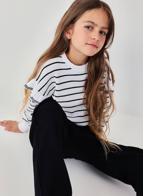 Pull à manches longues rayé Blanc 1 - vertbaudet enfant 
