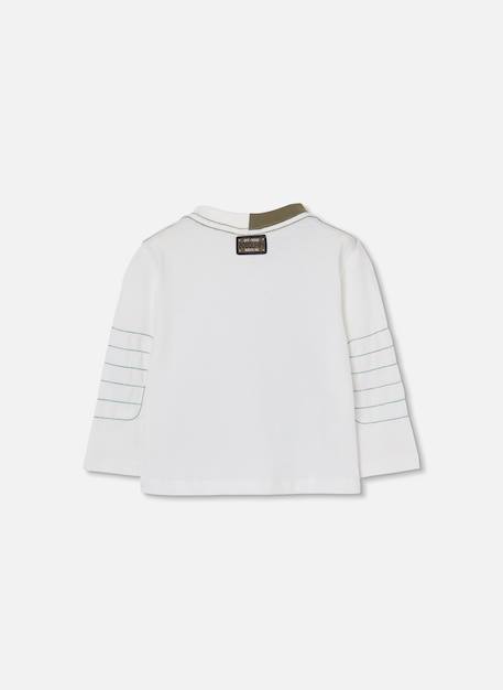 T-shirt garçon en maille imprimé singes snowboard Blanc 3 - vertbaudet enfant 
