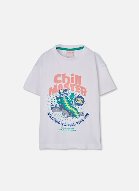 T-shirt en coton pour enfant imprimé Blanc 2 - vertbaudet enfant 