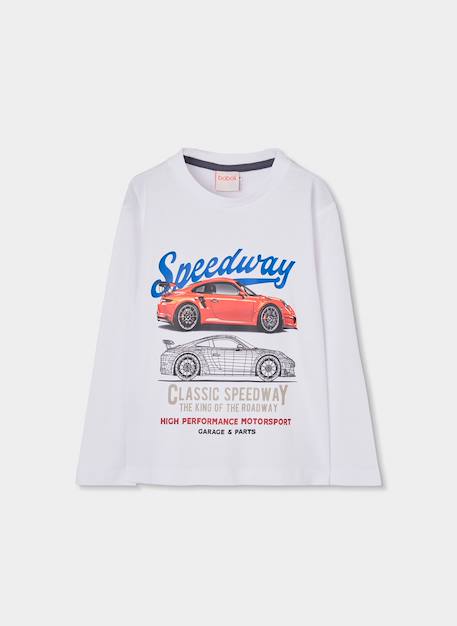 T-shirt garçon en maille à manches longues en coton Blanc 2 - vertbaudet enfant 