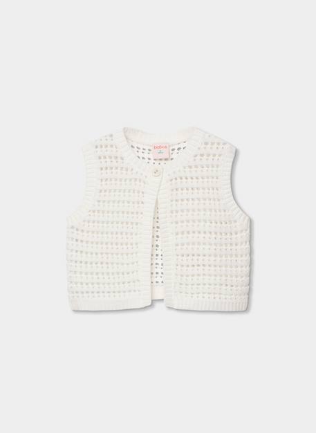 Gilet fille coton Blanc 2 - vertbaudet enfant 