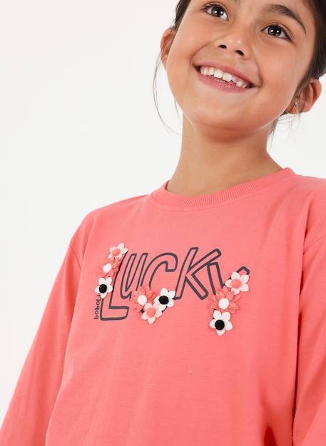 T-shirt fille en maille imprimé fleurs Pink 1 - vertbaudet enfant 