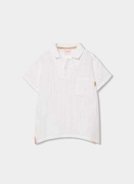 Polo en coton pour garçon Blanc 2 - vertbaudet enfant 