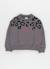 Sweat-shirt fille en molleton imprimé léopard Gris 2 - vertbaudet enfant 