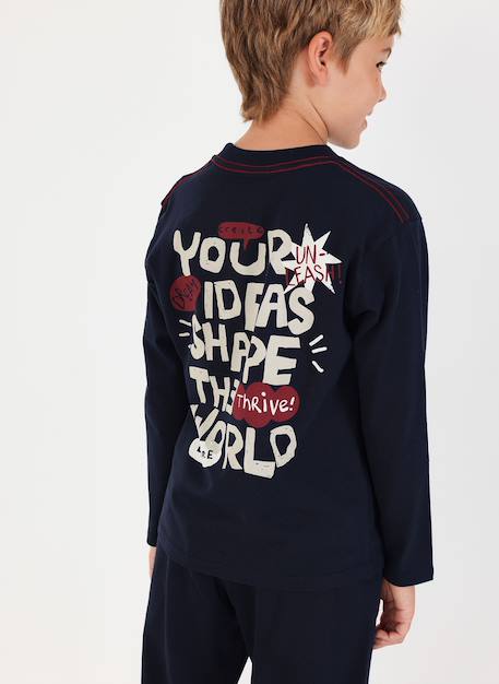 T-shirt en maille garçon imprimé dream Bleu 2 - vertbaudet enfant 