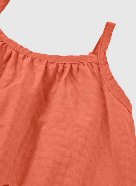 Robe popeline palmiers Orange 4 - vertbaudet enfant 