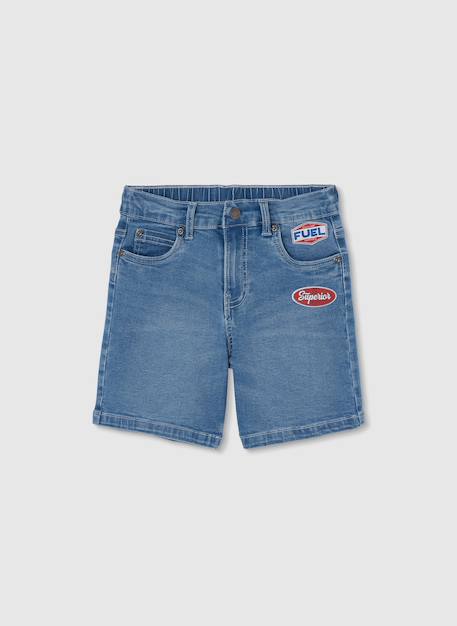 Bermuda garçon en denim extensible Bleu 2 - vertbaudet enfant 