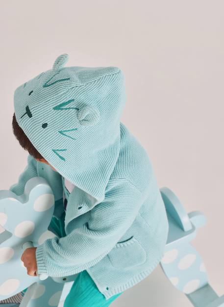 Veste bébé tricot Vert 1 - vertbaudet enfant 