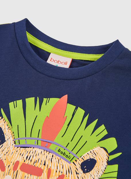 T-shirt garçon coton lion Bleu 4 - vertbaudet enfant 
