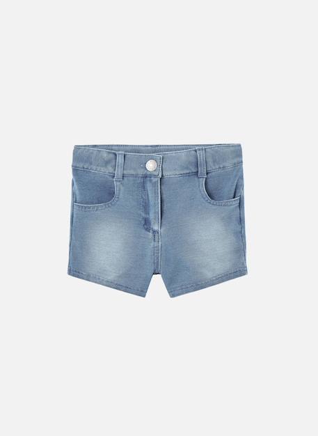 Fille-Short-Short en denim avec bouton et fermeture é