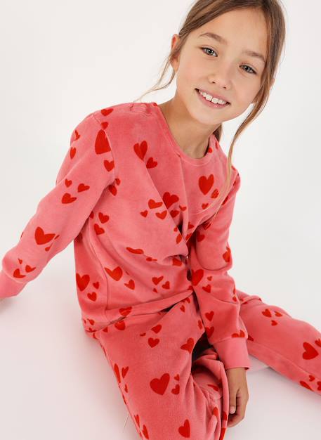 Fille-Pyjama, surpyjama-Pyjama en molleton fille imprimé