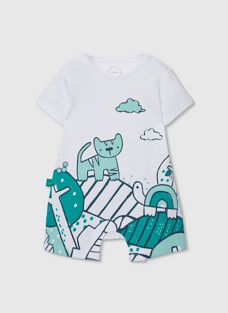 Pyjama bébé en coton Blanc 1 - vertbaudet enfant 