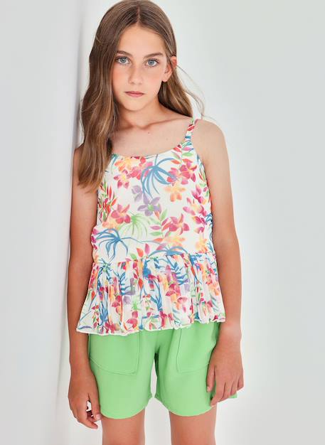 Short taille paperbag pour fille Vert 1 - vertbaudet enfant 