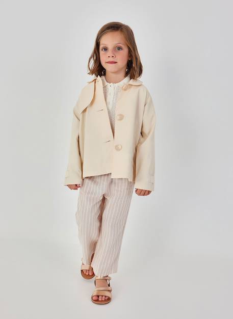 Pantalon fille en lin rayé  - vertbaudet enfant