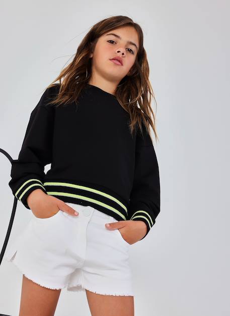 Sweatshirt pour fille Noir 1 - vertbaudet enfant 