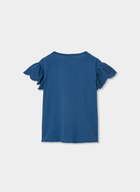 T-shirt fille avec volants Bleu 3 - vertbaudet enfant 