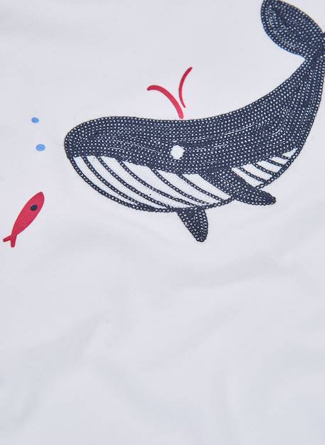 T-shirt enfant coton baleine Blanc 3 - vertbaudet enfant 