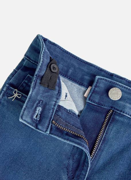 Pantalon fille denim élastique Bleu 4 - vertbaudet enfant 